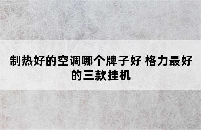 制热好的空调哪个牌子好 格力最好的三款挂机